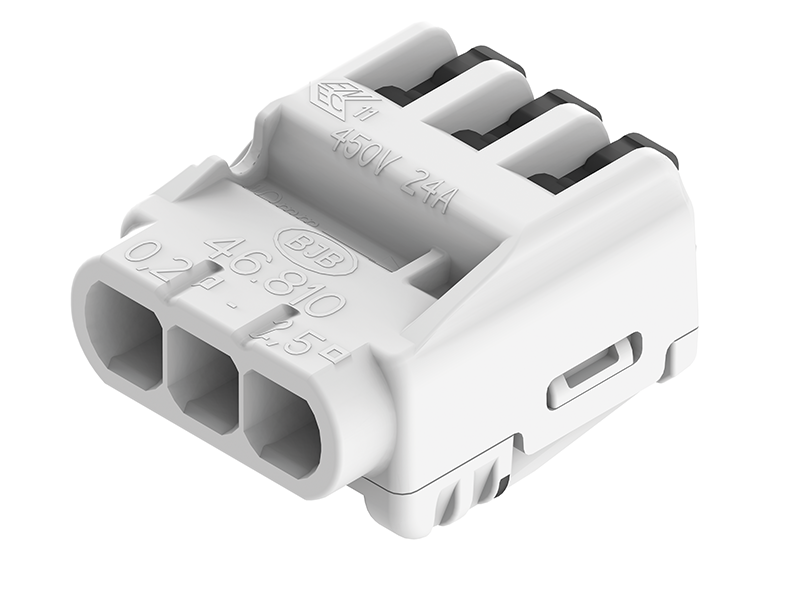 Universal wire connector, 3 numbers of connection, 1 potential, Contact opening function
